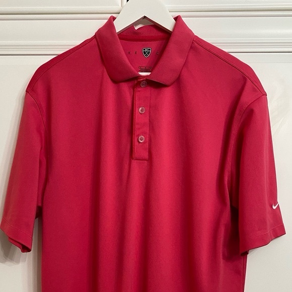 Nike Golf Mens Size Large Fuchsia Polo Shirt Cooling Sports Tennis Pickle Ball - Picture 2 of 10